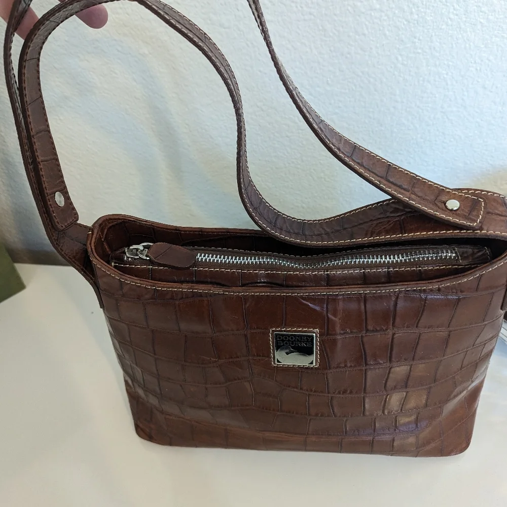 Rare Made in Italy Croc embossed DOONEY and Bourke convertible handbag - Picture 6 of 12